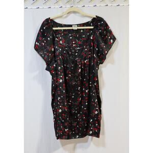 Route 66 Black/Grey/Red/White Patterned Short Sheer Dress Size 2X